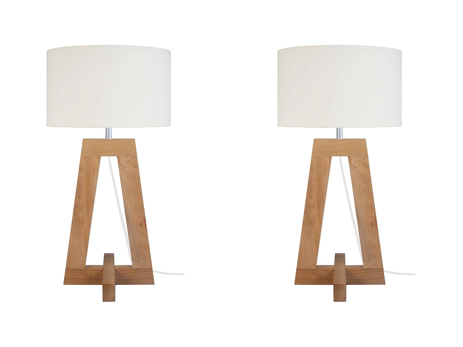 Lampe a Poser TOSEL ,bois,naturel,H54xD25x P 25cm
