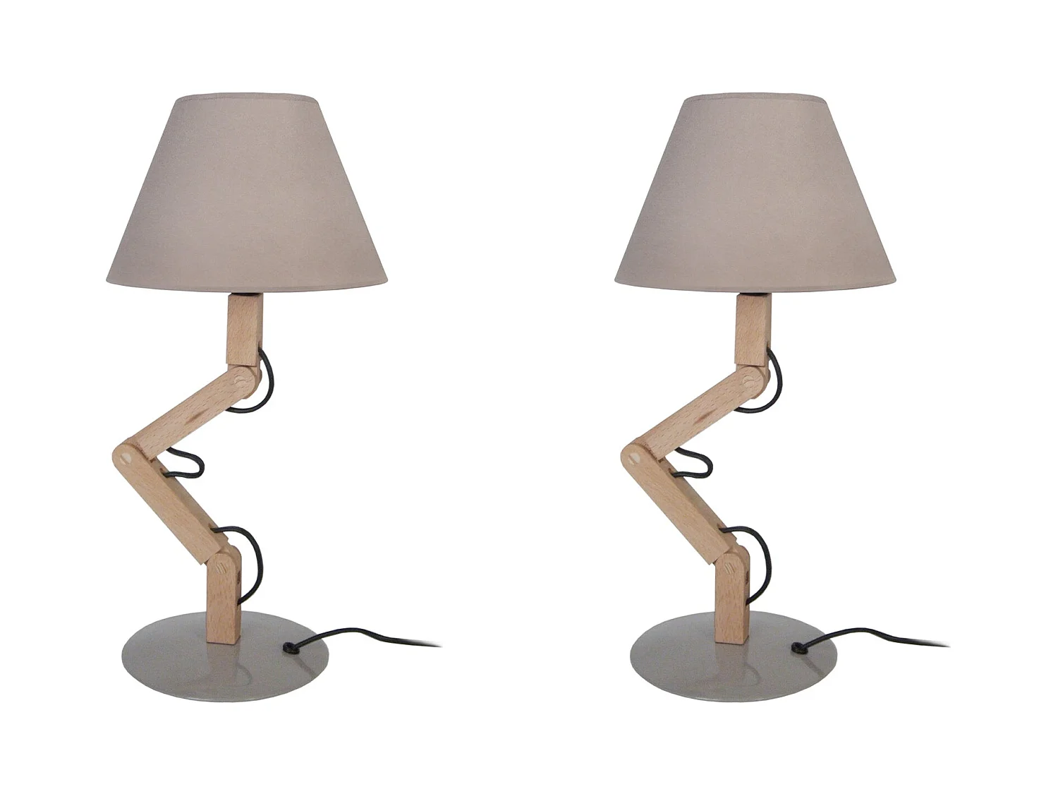 Lampe a Poser TOSEL ,bois,naturel,H45xD45xP16cm