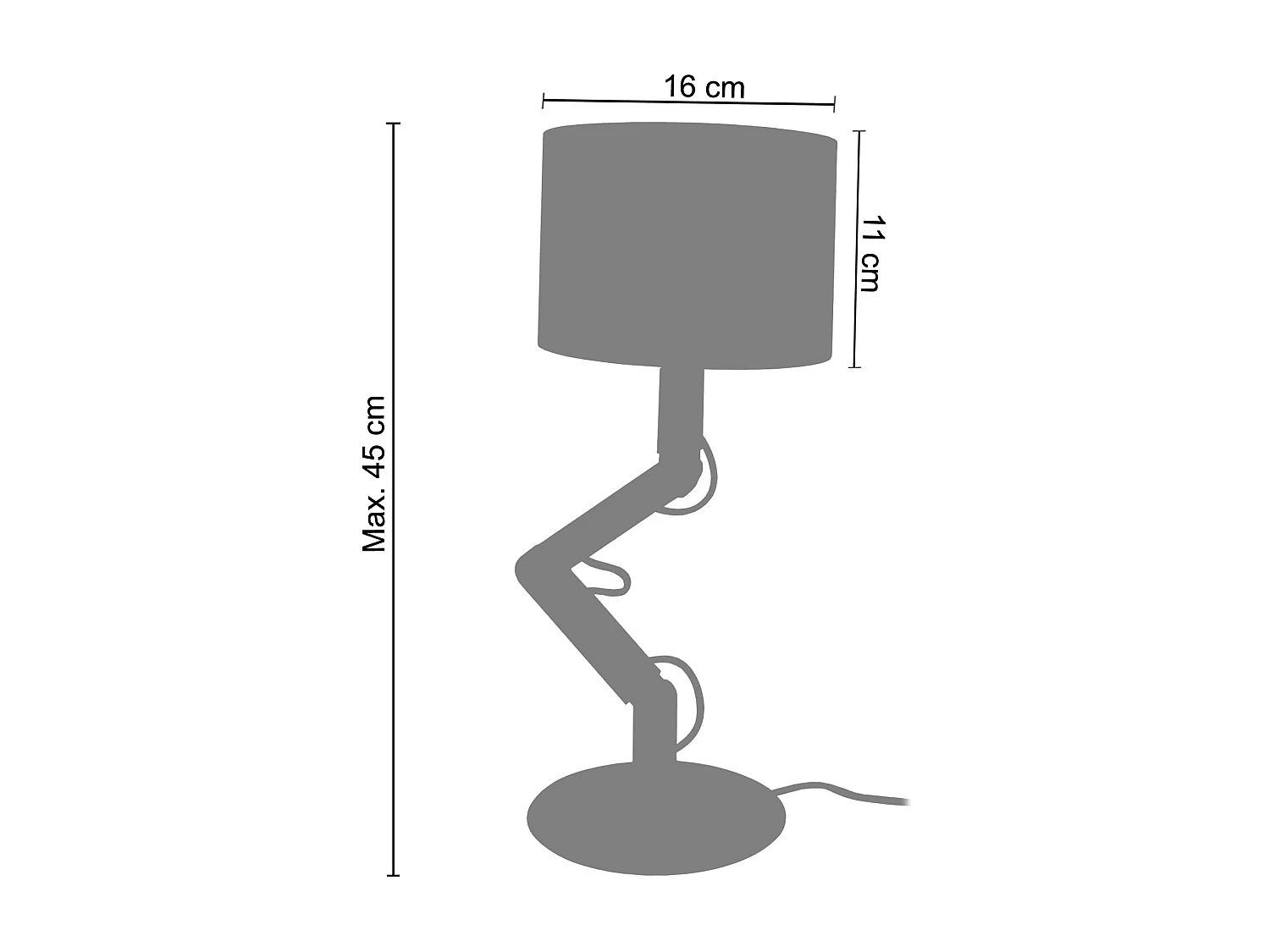 Abajur TOSEL MARY B LT2 tecido cilindro vermelho D16 x  H24  cm