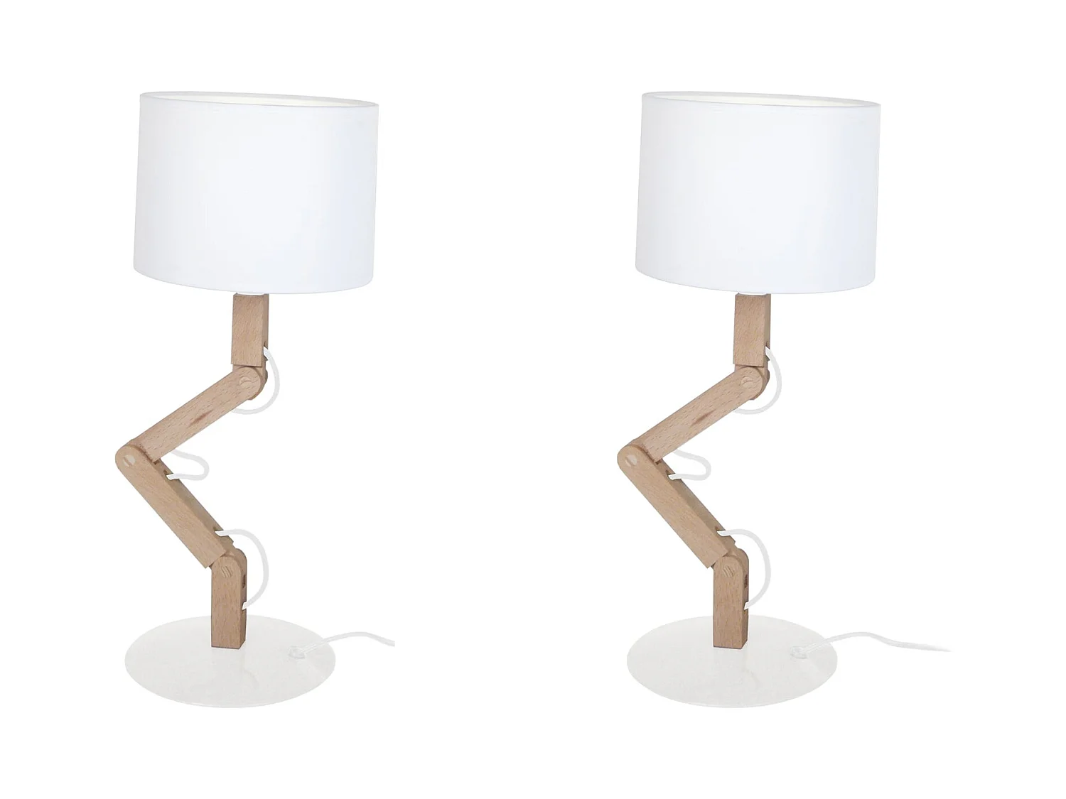 Lampe a Poser TOSEL ,bois,naturel, H 45xD45xP16cm