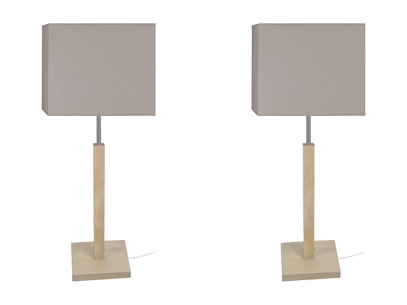 Lampe a Poser TOSEL ,bois,naturel,H51x D 20xP20cm