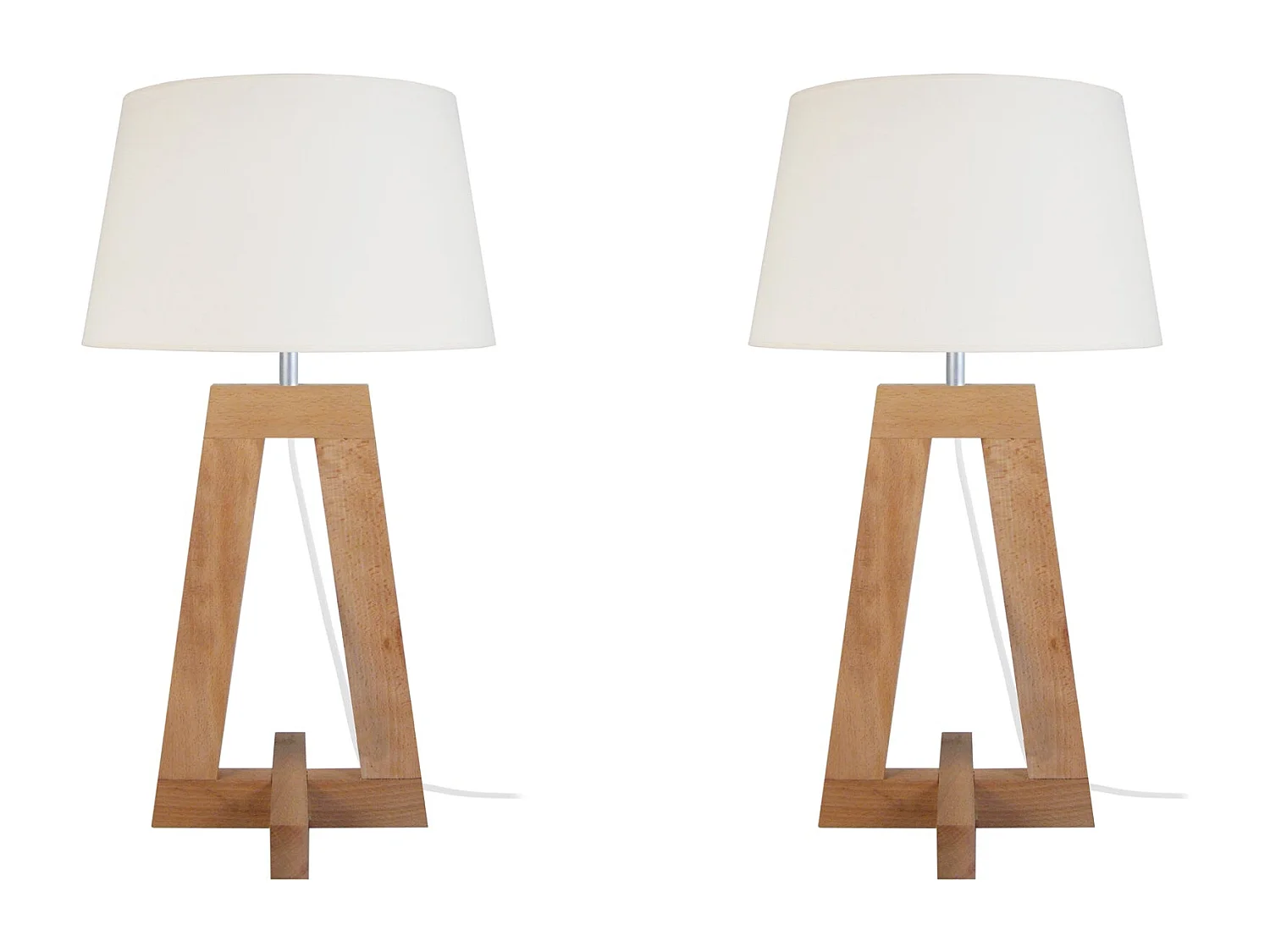 Lampe a Poser TOSEL ,bois,naturel,H54xD30xP 30cm