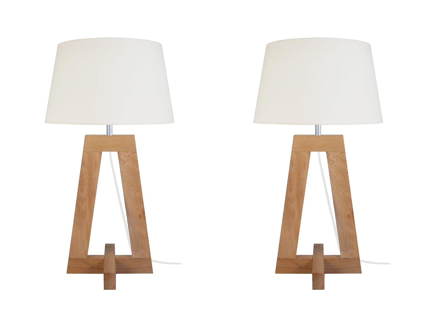 Lampe a Poser TOSEL ,bois,naturel,H54xD30xP 30cm