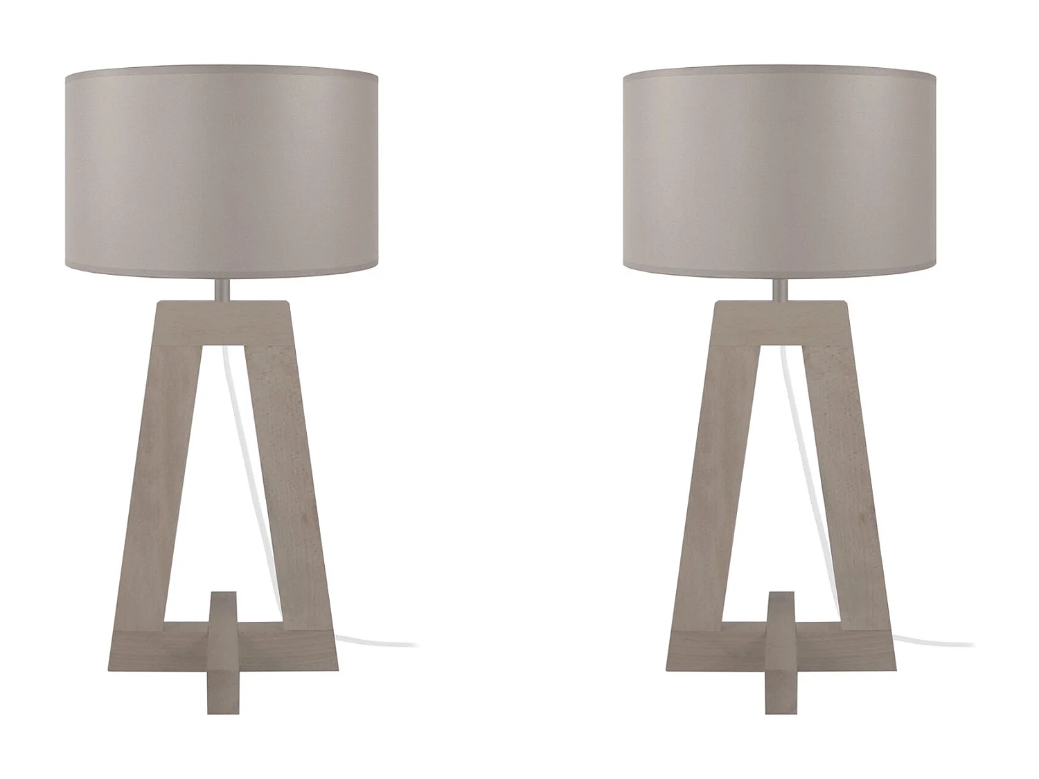 Lámpara de Mesa  TOSEL ,madera,Gris , A 56xD30xP30cm