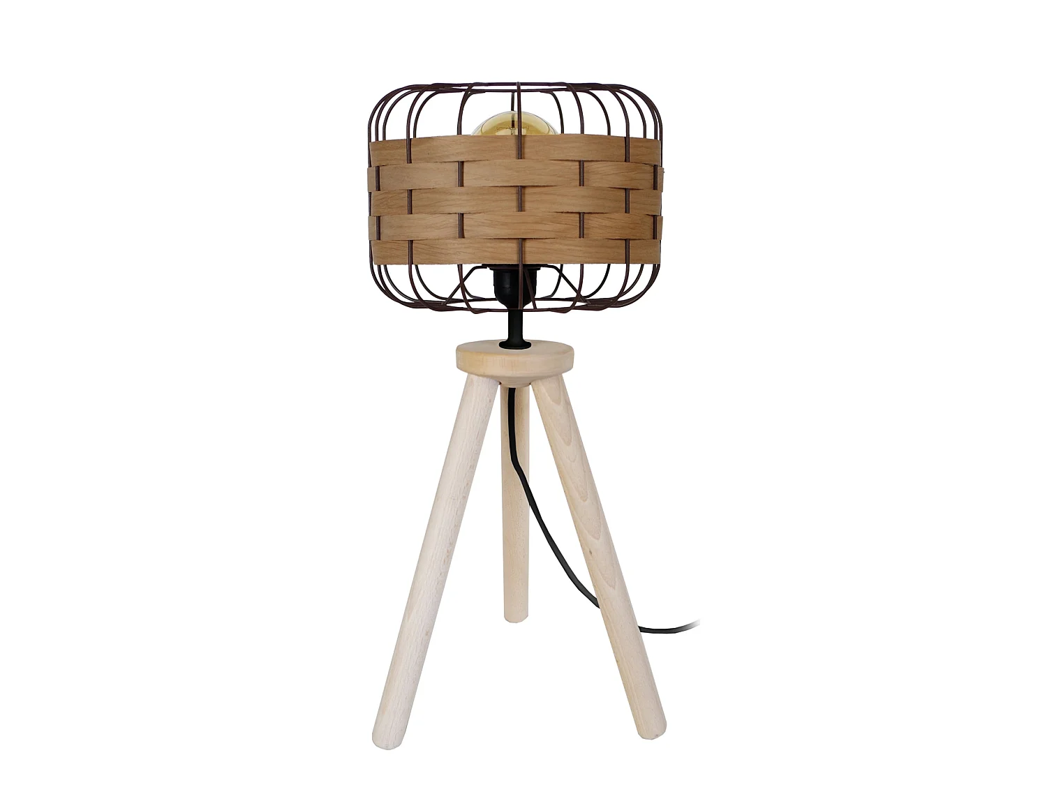 Candeeiro de sala TOSEL HELSINKI tecido geométrico claro D40 x  H54  cm