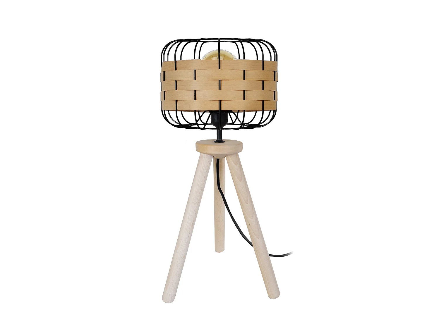 Candeeiro de sala TOSEL HELSINKI tecido geométrico fumado D40 x  H54  cm