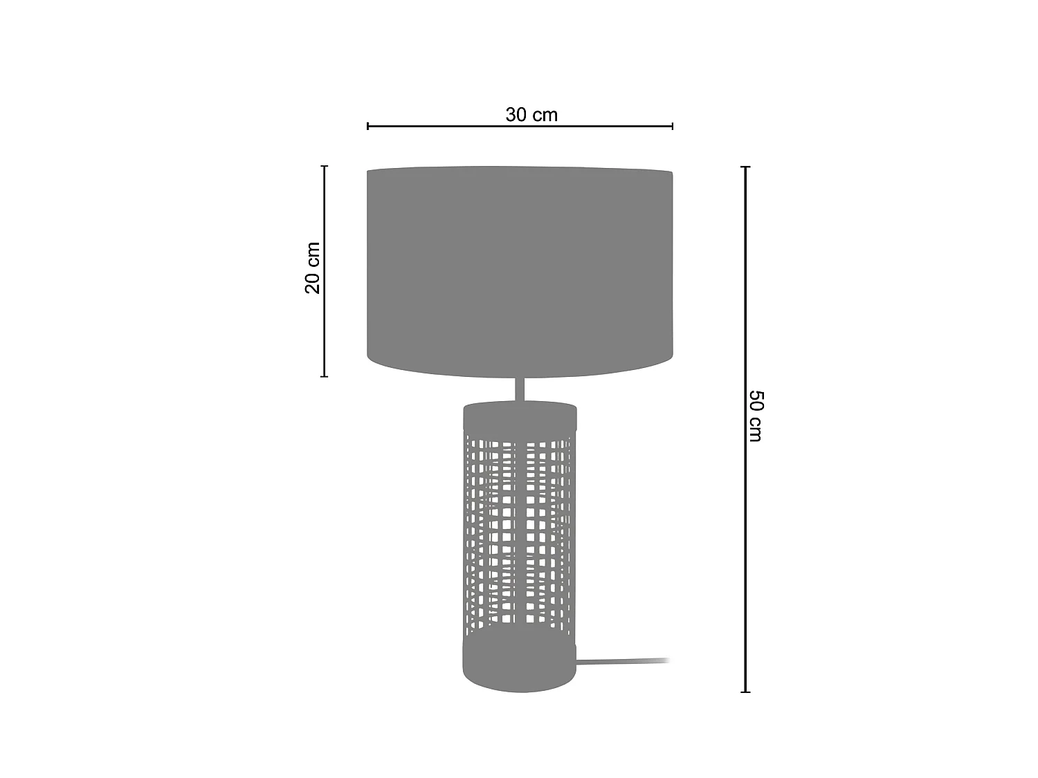 Candeeiro de sala TOSEL HELSINKI tecido geométrico fumado D40 x  H54  cm
