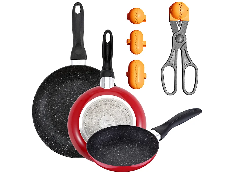 Pack de 3 casseroles san ignacio ø16cm ø20cm ø24cm + ustensile multi-usages avec 4 moules interchangeables