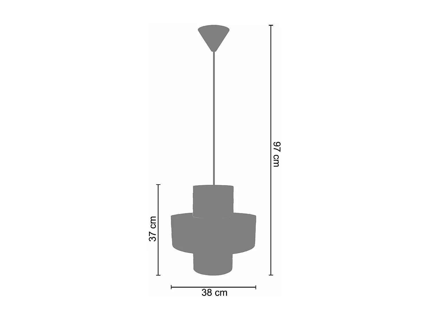 Suspensão TOSEL  TRESSÉ MANDALAY B metal e madeira cilindro madeira bege D26 x  H96  cm