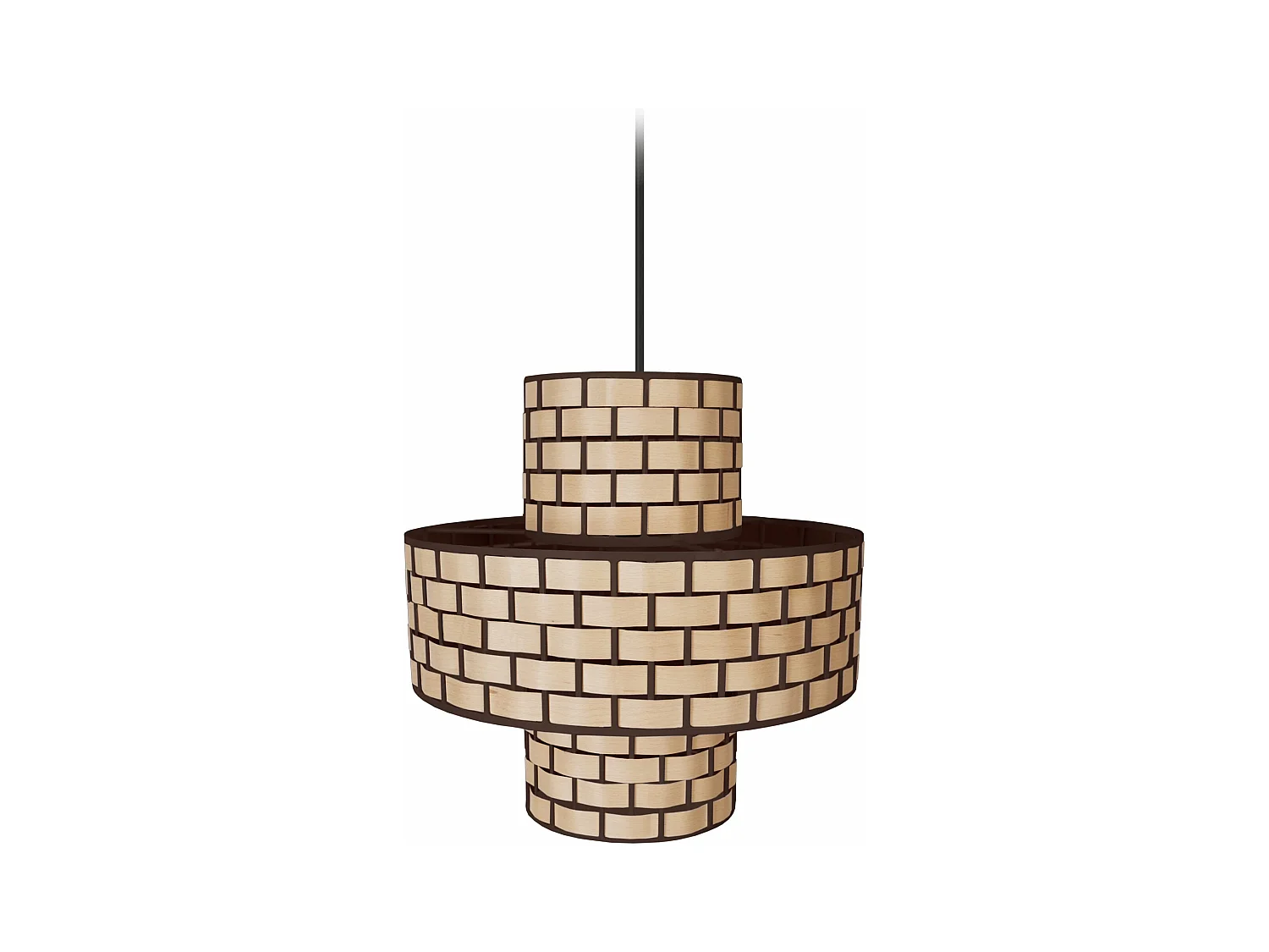 Suspension métal marron bois chêne 97 cm.