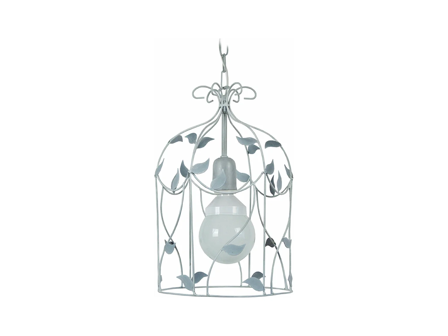 Suspension cage métal  gris 96 cm.
