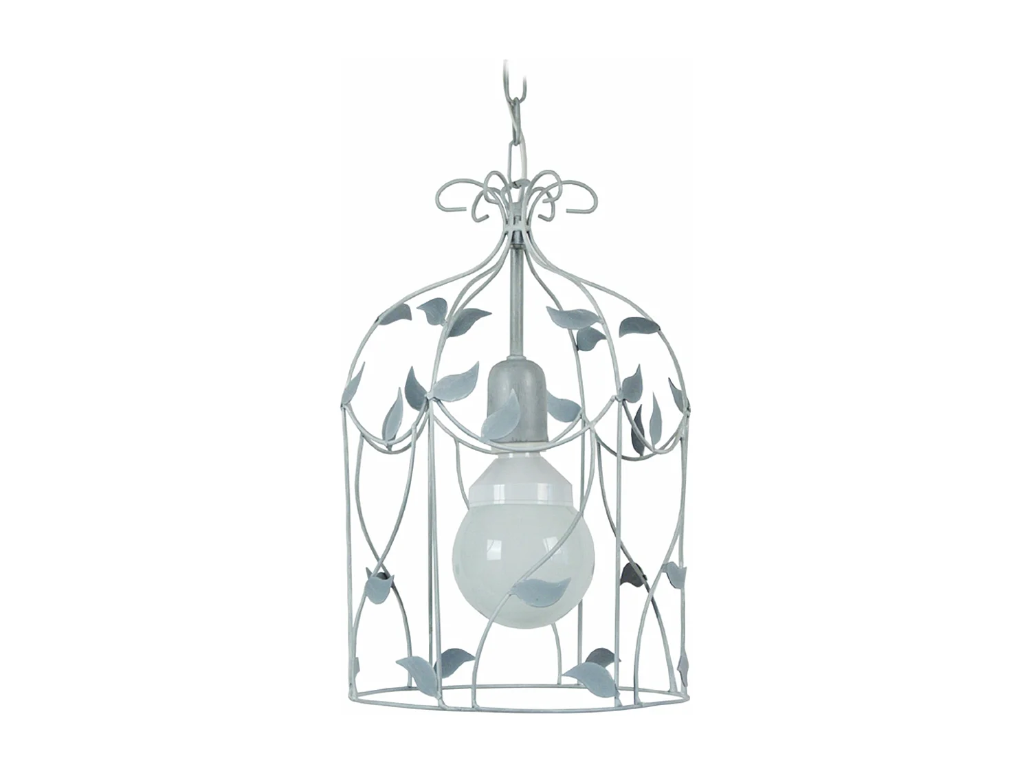 Suspension cage métal  gris 96 cm.