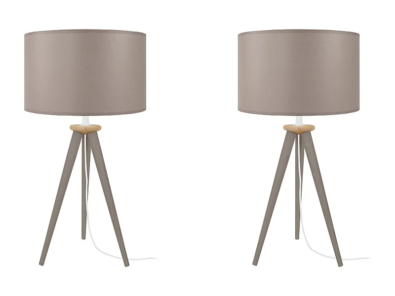 Candeeiro de mesa TOSEL HOD B LT2 tecido coluna cru D30 x  H56  cm