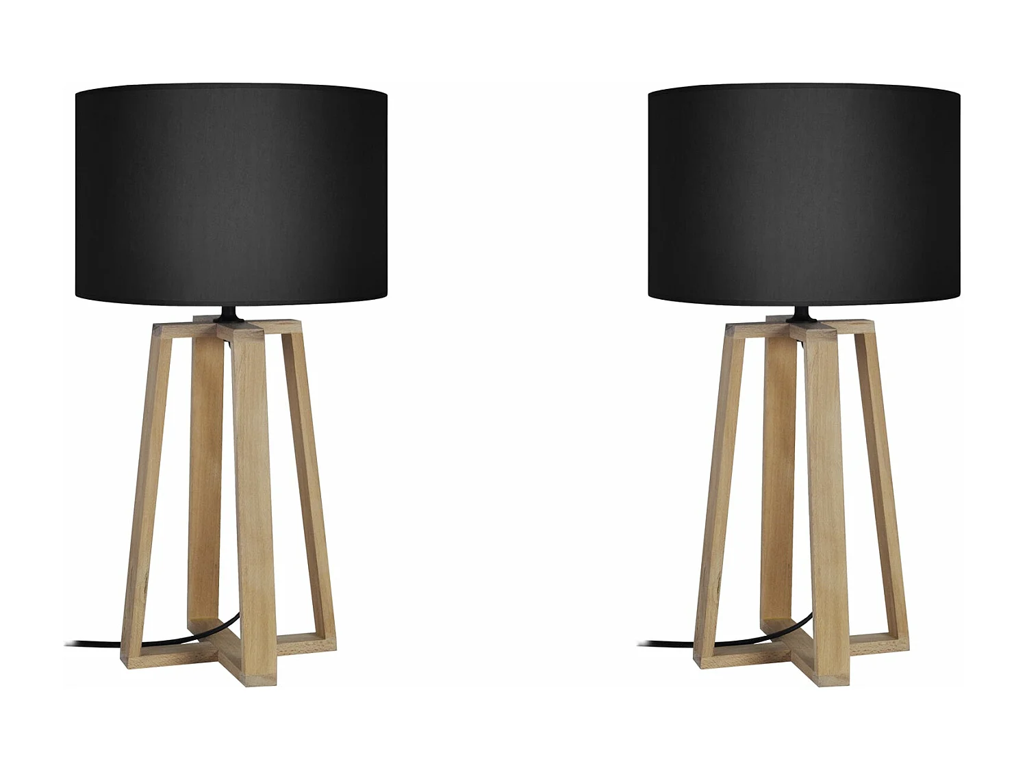 Abajur TOSEL MANON B LT2 tecido coluna amarelo D22 x  H50  cm