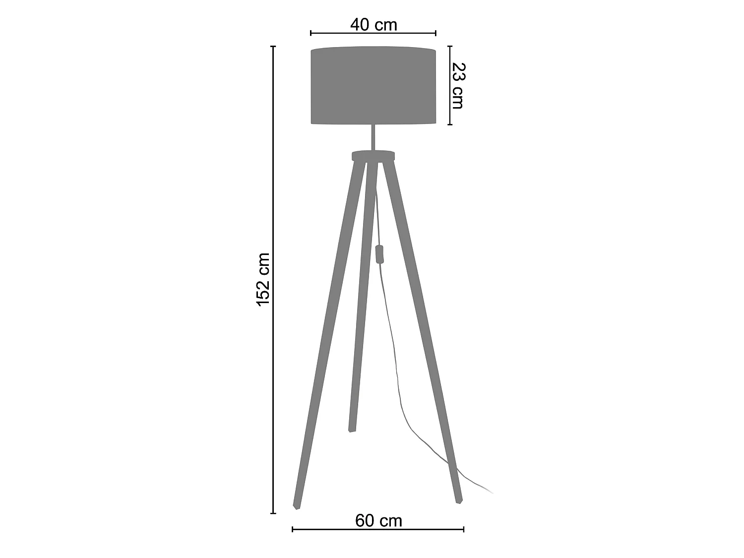 Abajur TOSEL TAMBOUR 60 tecido tambor branco D60 x H25  cm