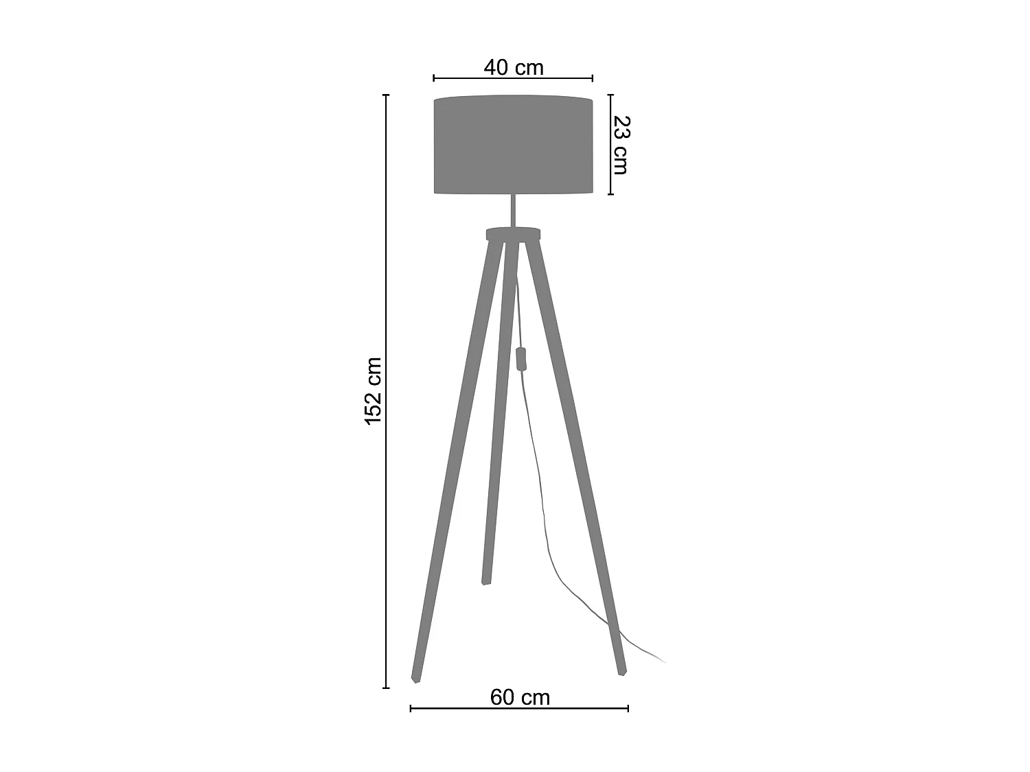 Abajur TOSEL TAMBOUR 60 tecido tambor branco D60 x H25  cm