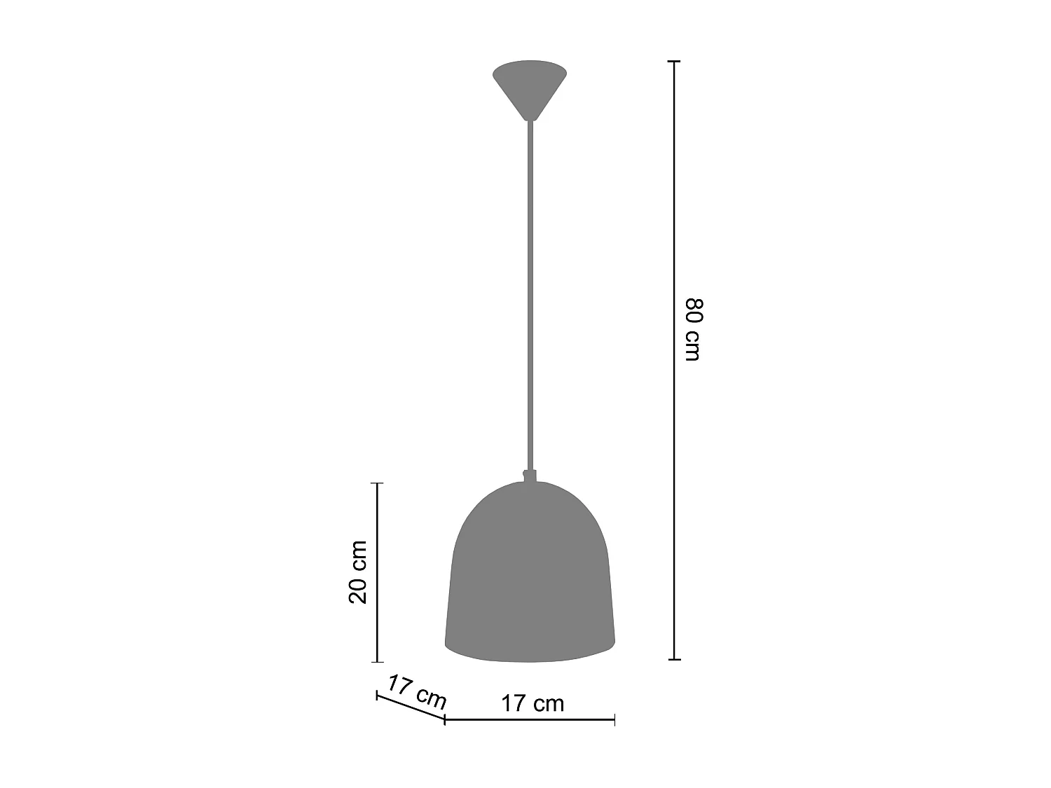 Suspensión  TOSEL ,metal ,antracita,A78xD34xP34cm