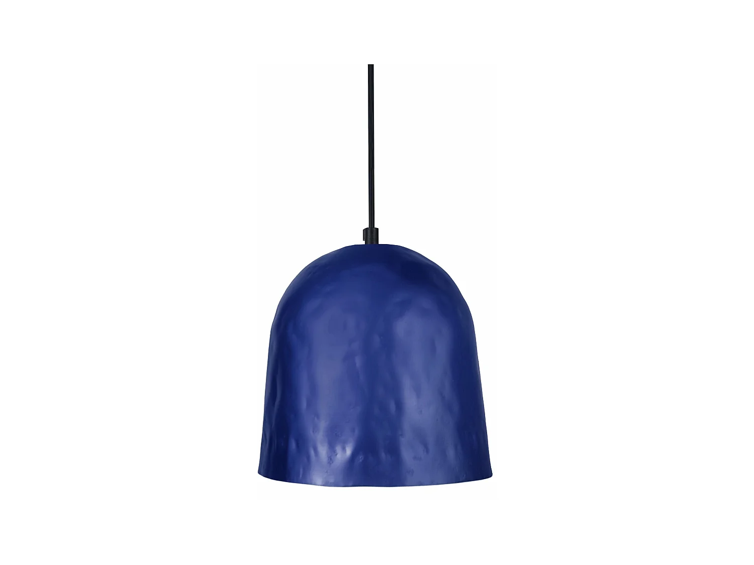 Suspension ogive martelé  bleu 80 cm.