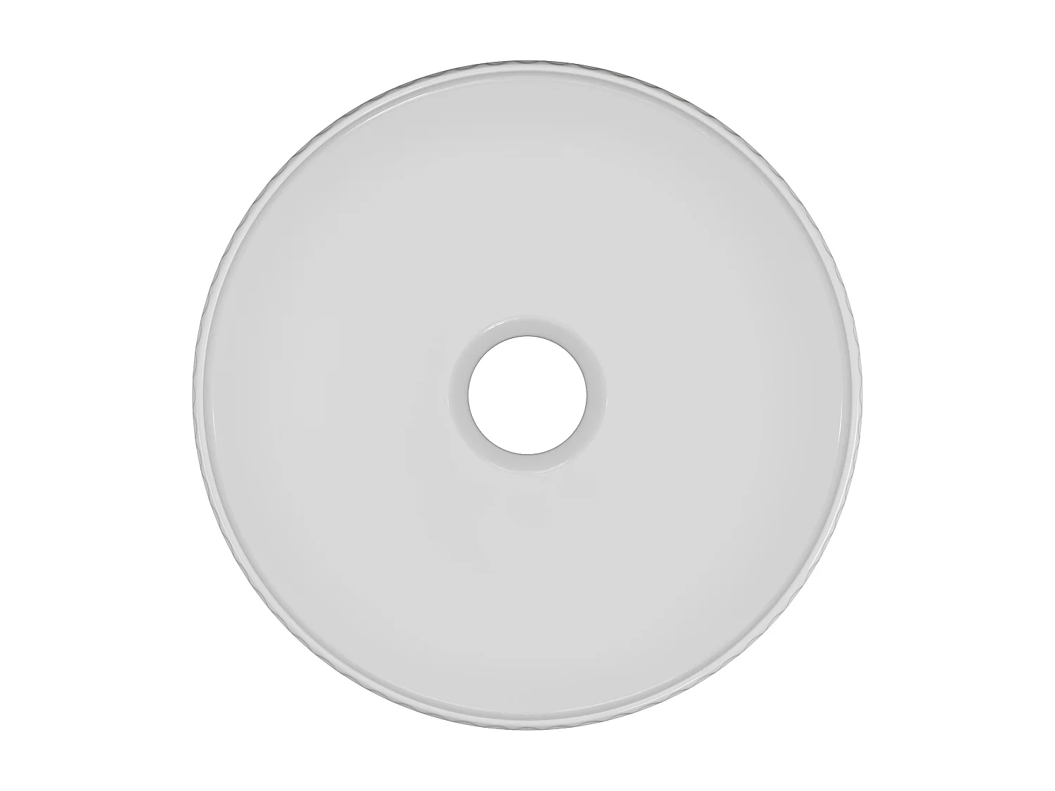 Vasque à poser en céramique striée ronde - Blanc brillant - 36 cm - PEDARA