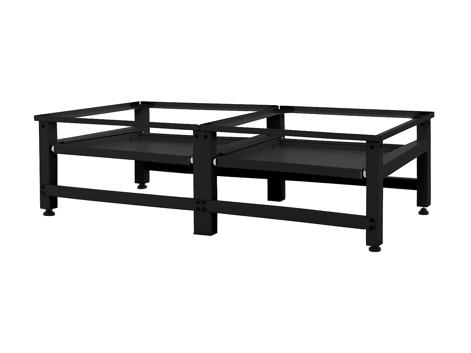 Socle machine à laver double avec étagère base sèche-linge noir ML-DESIGN