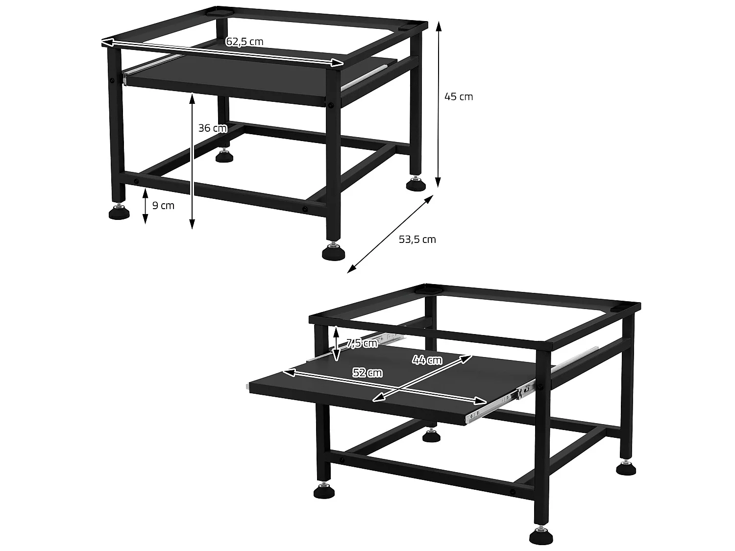Zoccolo lavatrice con ripiano estensibile base asciugatrice ML-DESIGN