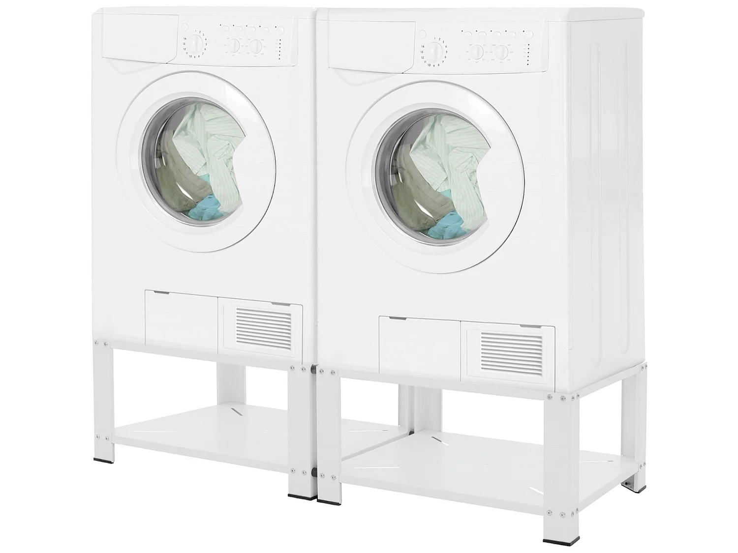 Zócalo lavadora doble con balda base 150 kg/soporte ML-DESIGN