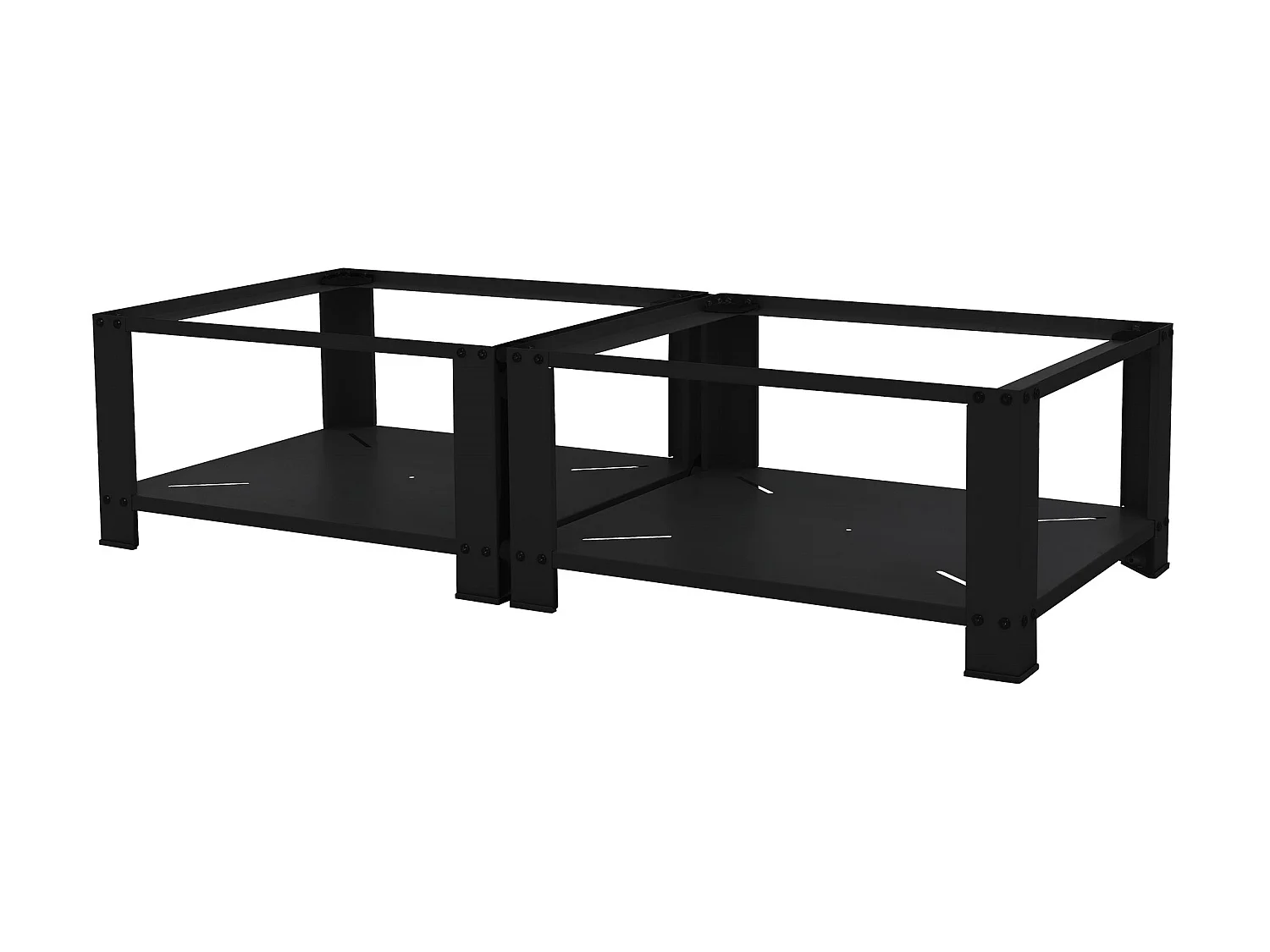 Socle machine à laver double avec étagère base sèche-linge noir ML-DESIGN