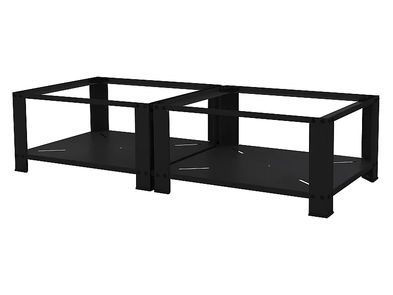 Socle machine à laver double avec étagère base sèche-linge noir ML-DESIGN