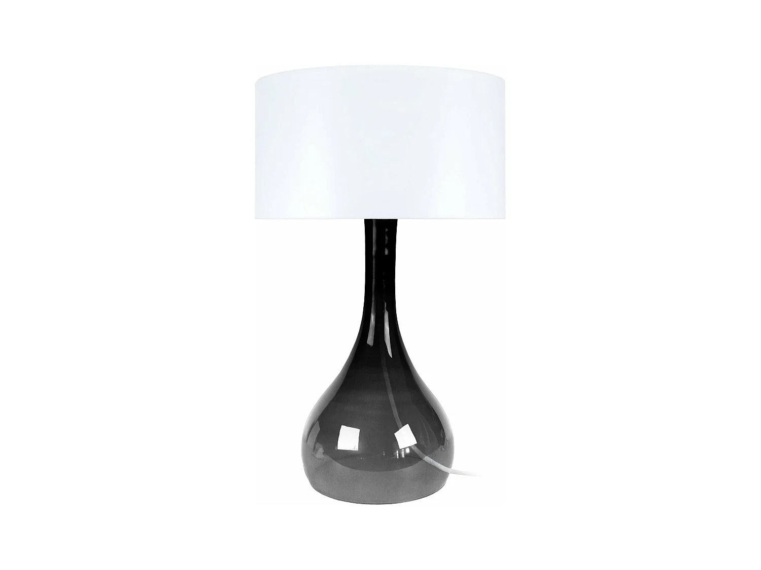 Lampe de salon vase verre  fumé 66 cm.