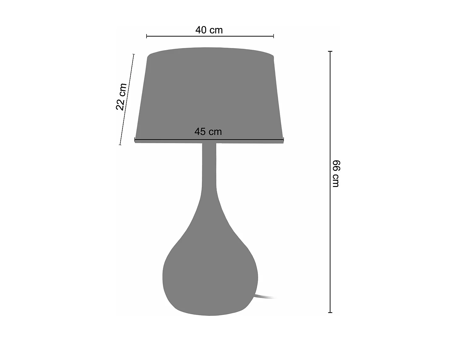 Abajur TOSEL OLYMPIA metal geométrico branco D25 x  H28,5  cm