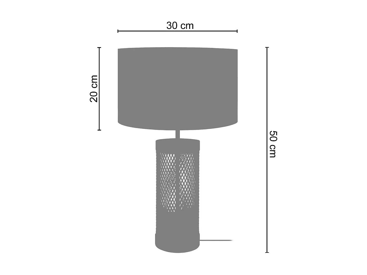 Lámpara de Mesa  TOSEL ,metal,natural,A54xD30xP30cm