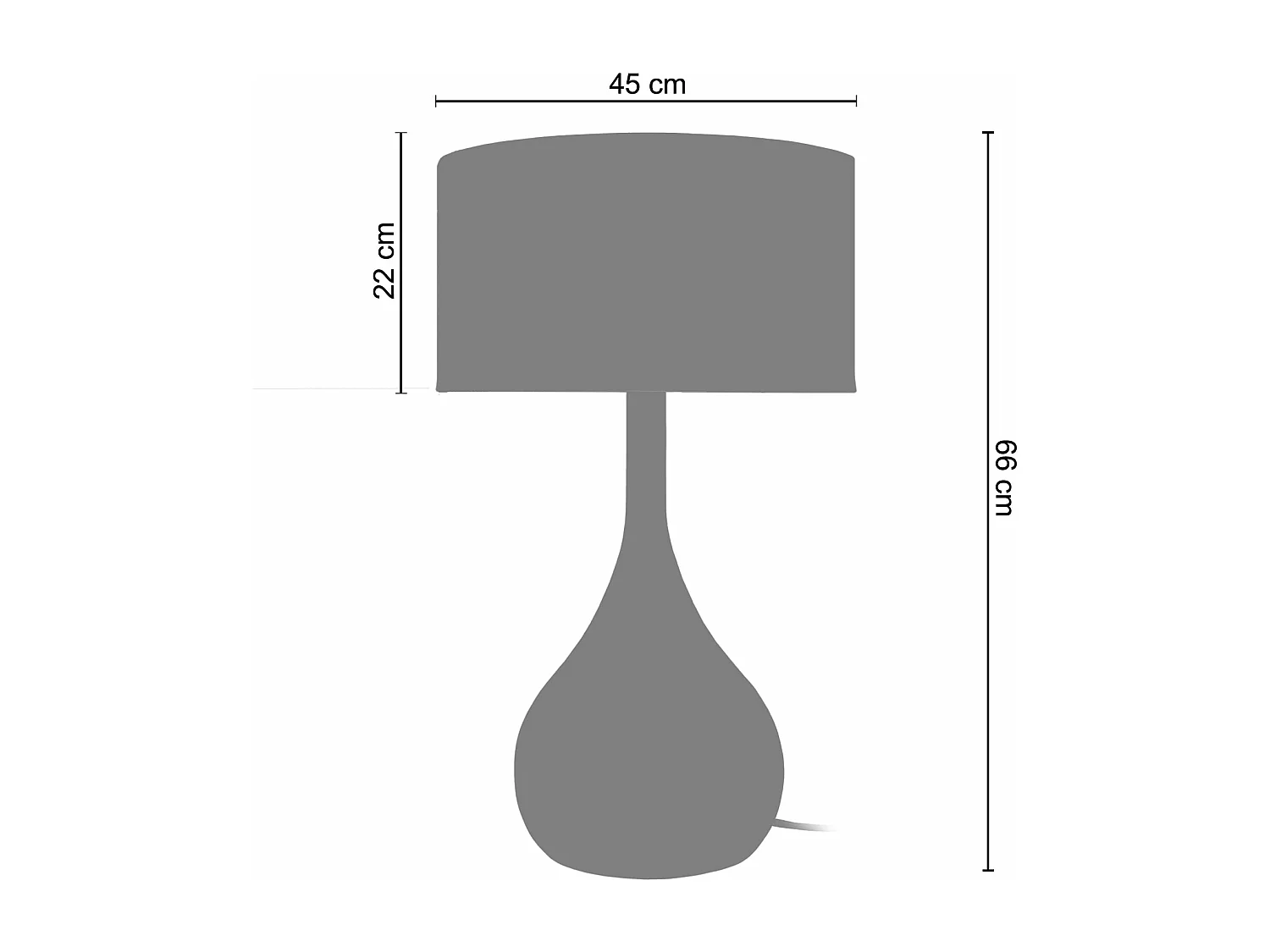 Lampe de salon vase verre  jaune 66 cm.