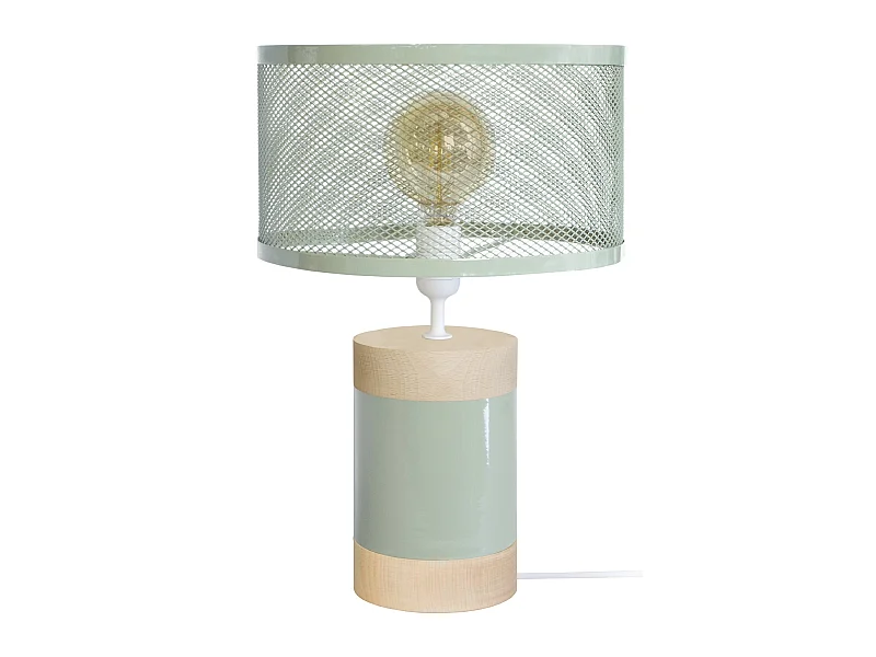 Abajur TOSEL MYKINES tecido certo cinza D16 x  H28  cm