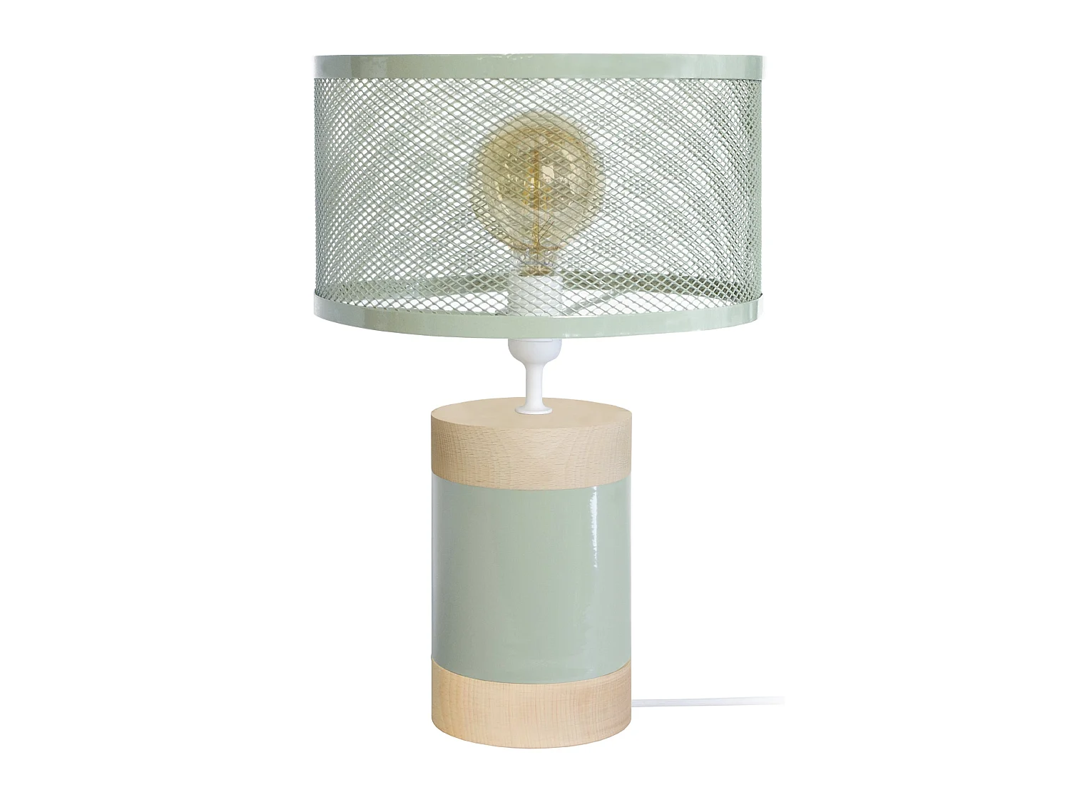 Abajur TOSEL MYKINES tecido certo cinza D16 x  H28  cm