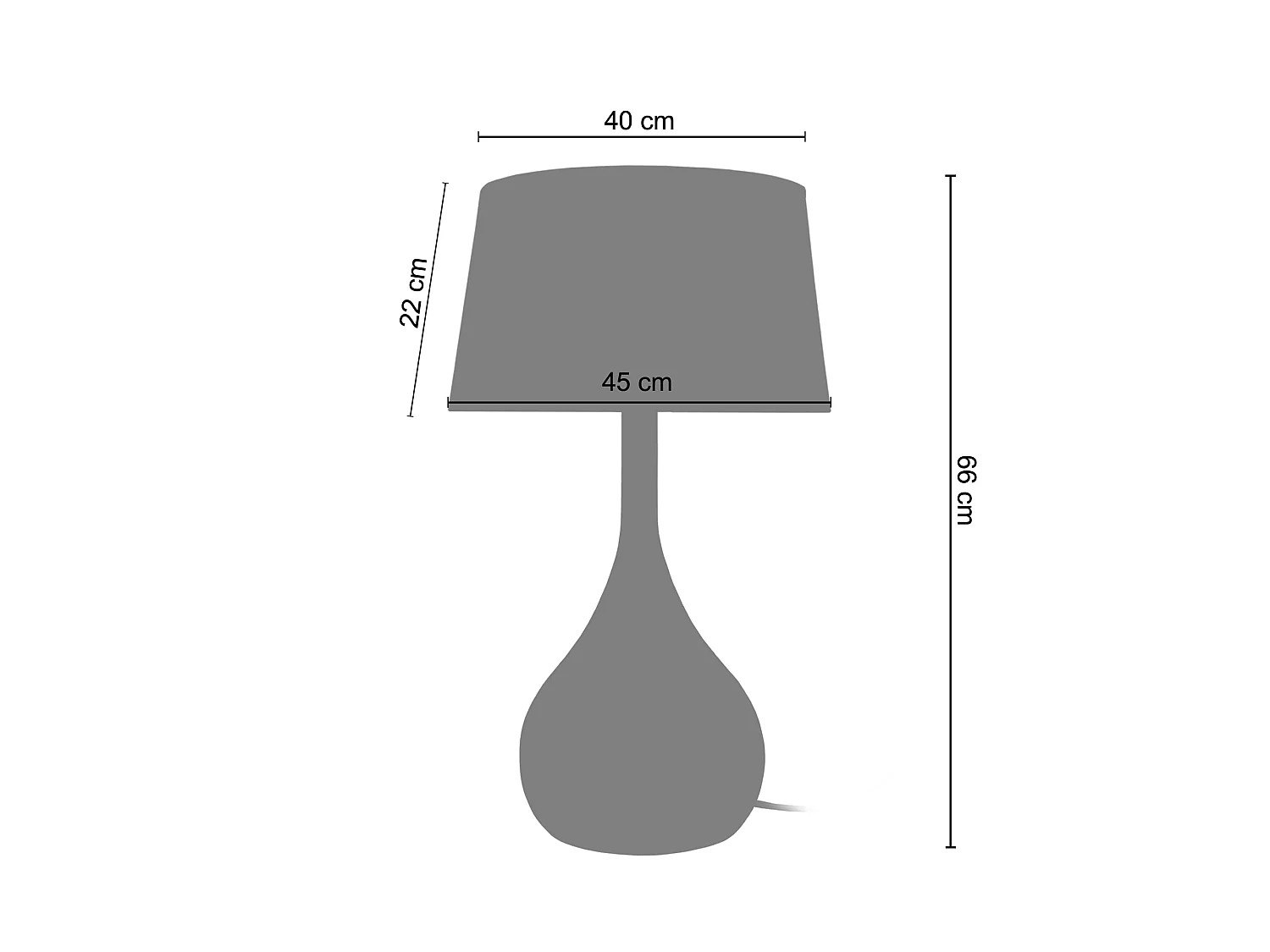 Abajur TOSEL OLYMPIA metal geométrico vermelho D25 x  H28,5  cm