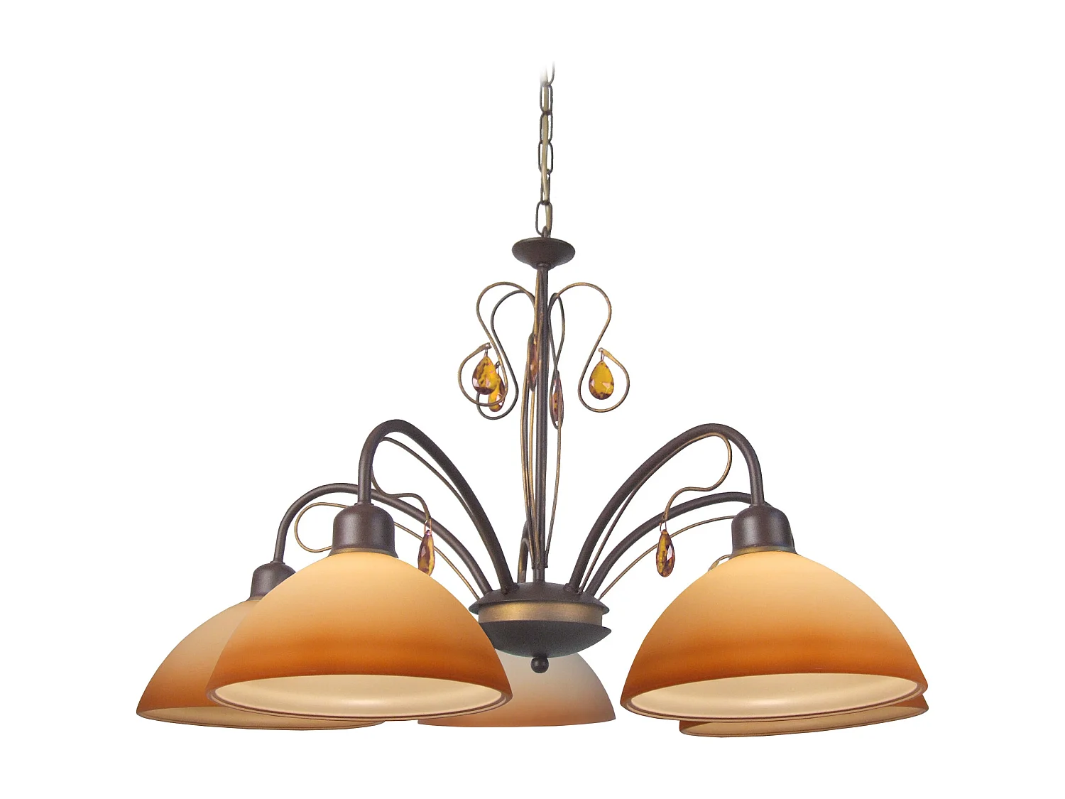 Lustre TOSEL BOURGOGNE vidro braço bege D67 x  H50  cm