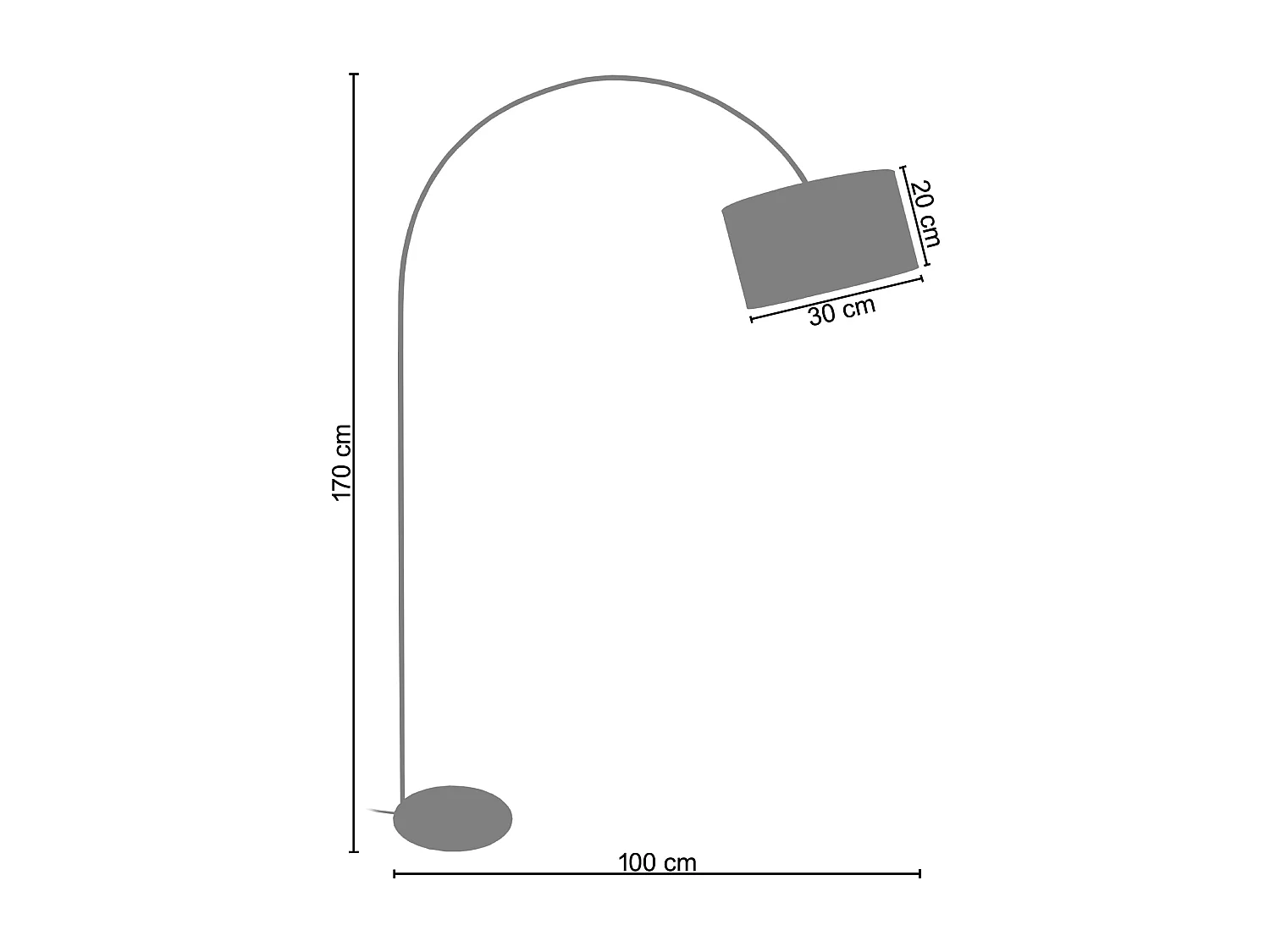 Lampadaire TOSEL ,métal,Aluminium, H 190xD100x P 30cm