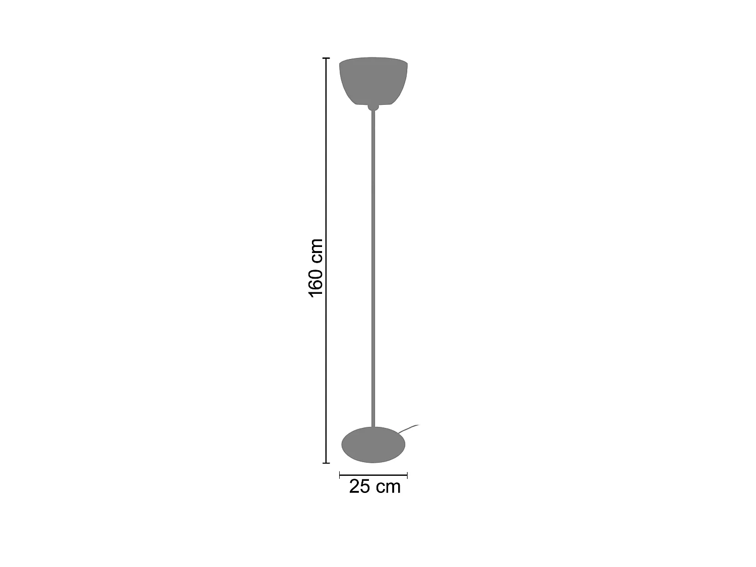 PLEXI  - Lampadaire droit métal aluminium