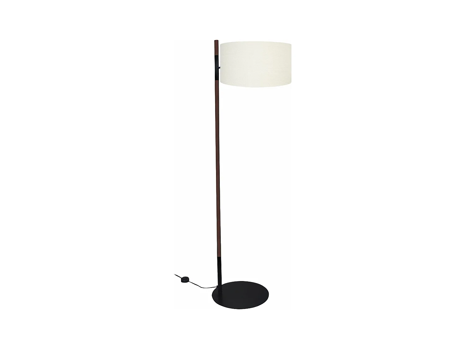 Lampadaire droit métal  noir 168 cm.