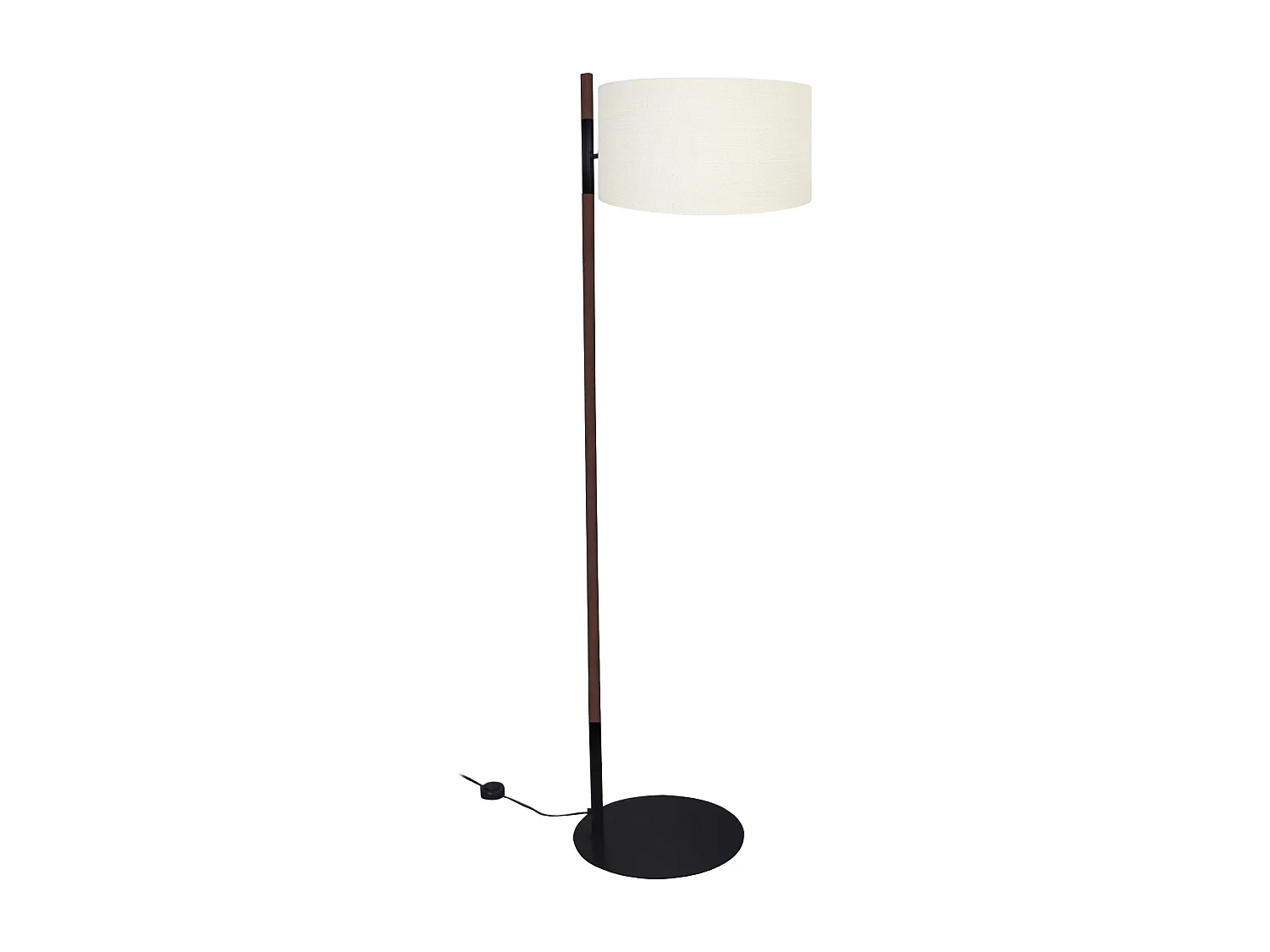 Lampadaire droit métal  noir 168 cm.