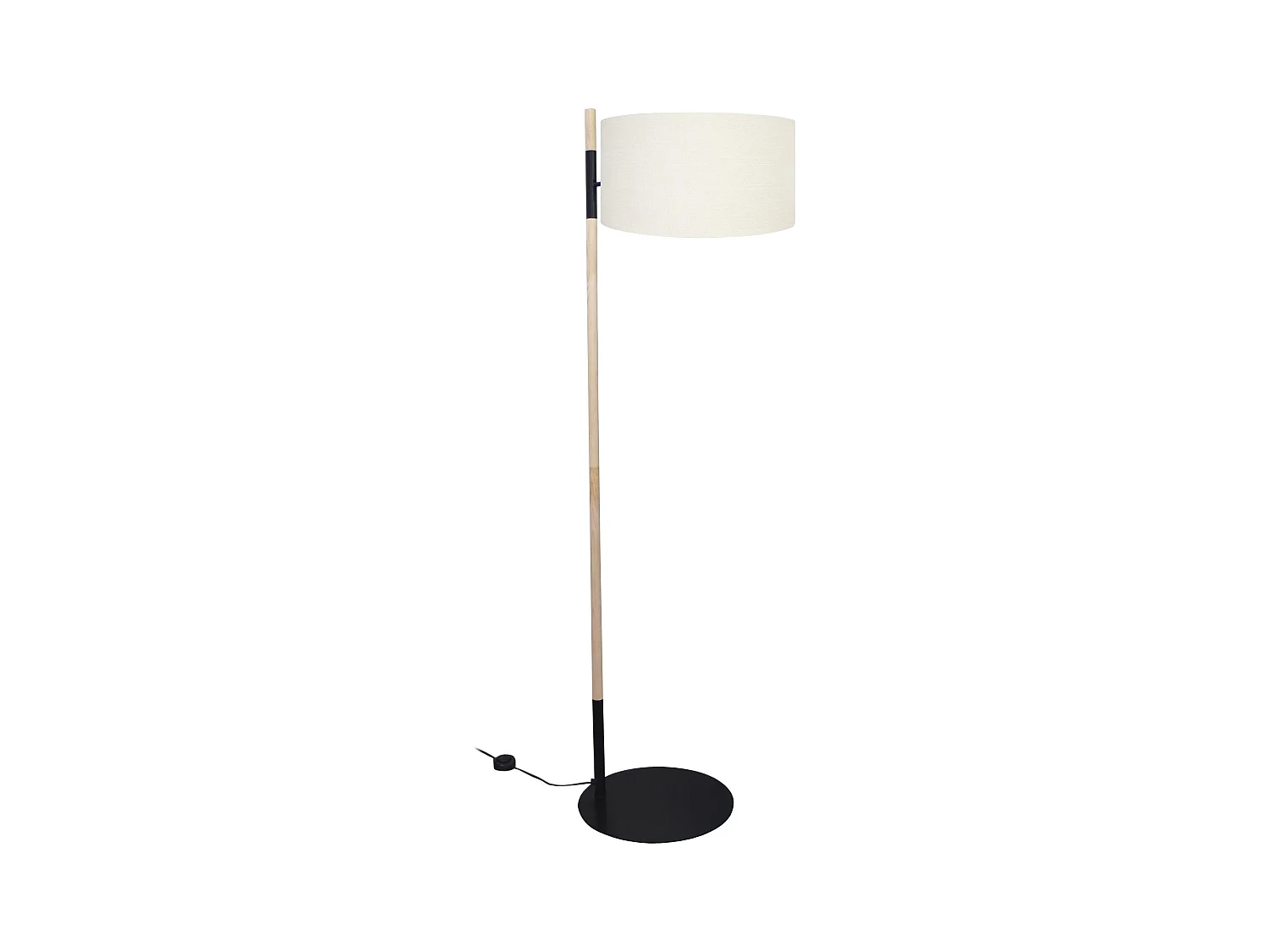 Lampadaire droit métal  noir,naturel 168 cm.