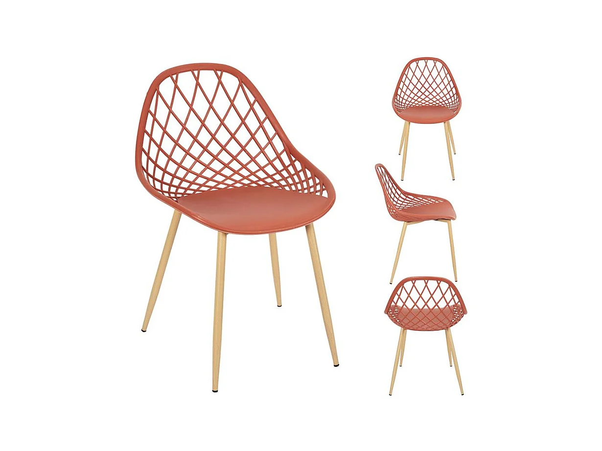 Chaise Exterieur Malaga Terracotta - Lot De 4 Orange