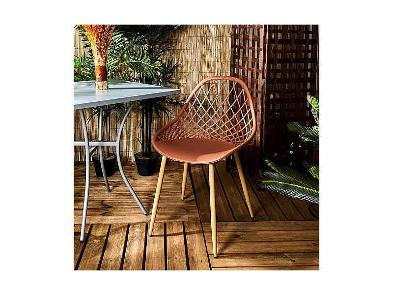 Chaise Exterieur Malaga Terracotta - Lot De 4 Orange