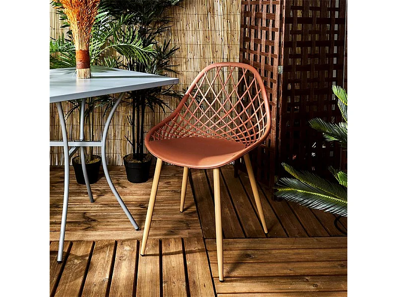 Chaise Exterieur Malaga Terracotta - Lot De 4 Orange