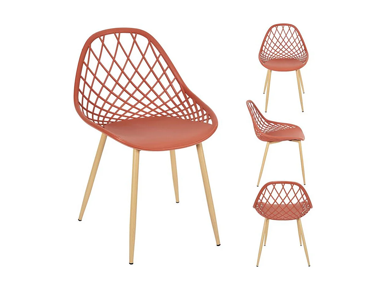 Chaise Exterieur Malaga Terracotta - Lot De 4 Orange