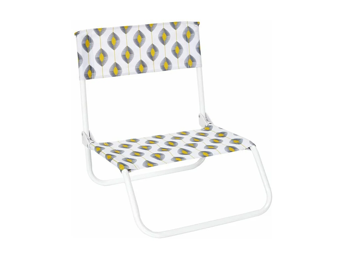 Chaise Pliante "Zeste" 52cm Blanc & Jaune