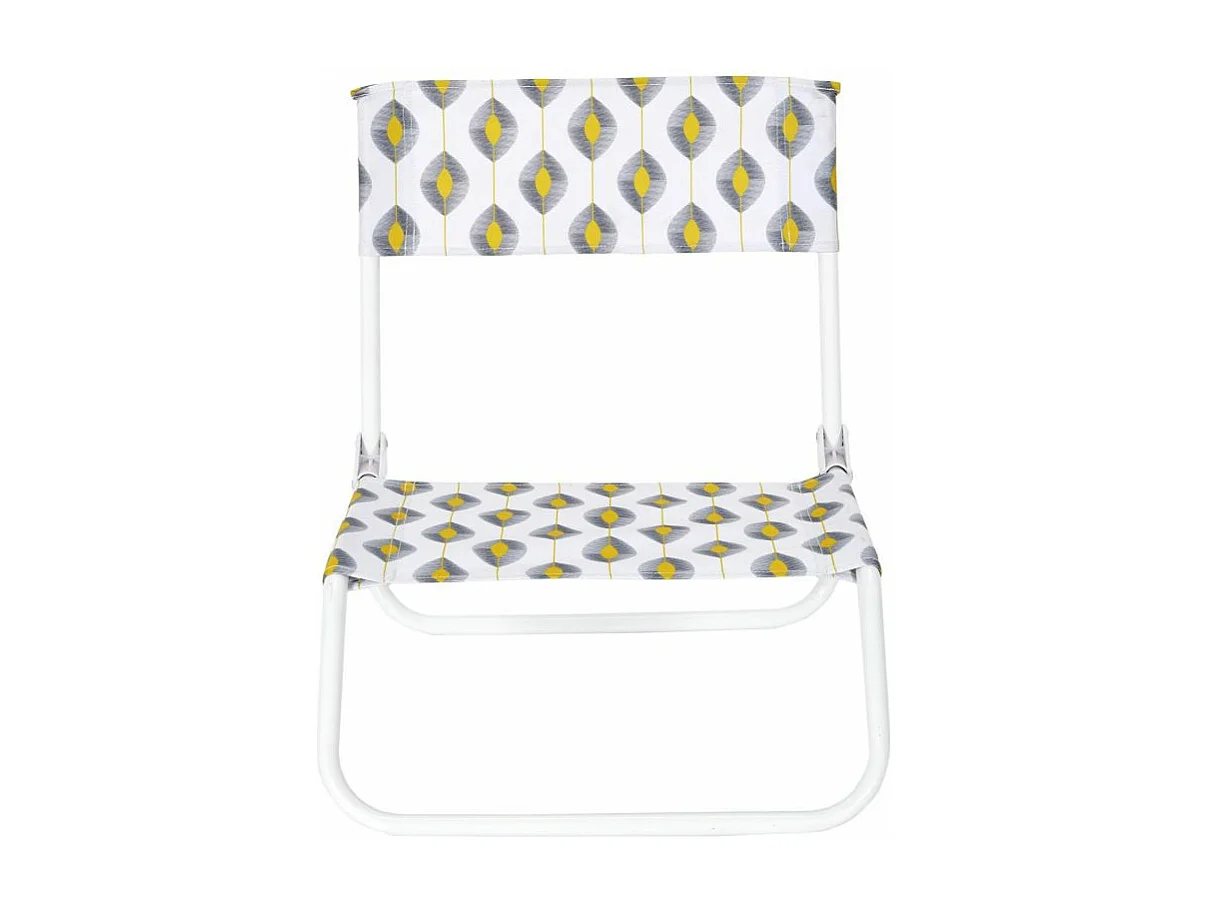 Chaise Pliante "Zeste" 52cm Blanc & Jaune