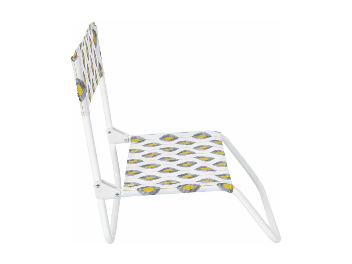 Chaise Pliante "Zeste" 52cm Blanc & Jaune