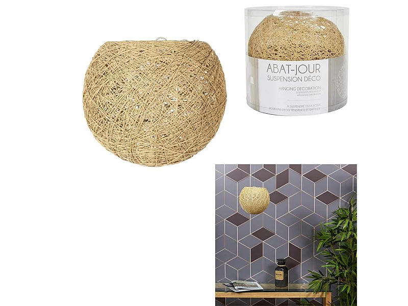 Abat-Jour Intérieur "Suspension" 20cm Naturel