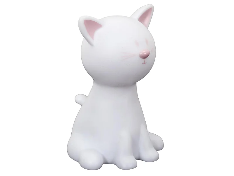 Lampe Veilleuse Enfant Led "Chat" 19cm Blanc